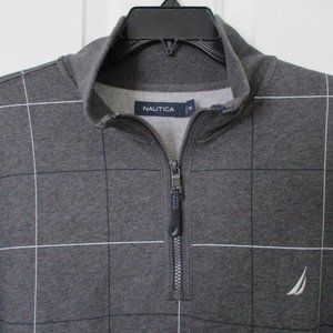 Nautica Mens L/S 1/4 Zip Gray Cotton Poly Sweater NWOT - Size XXL